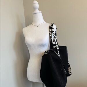 PINK Victoria's Secret Black Mesh Tote with Logo Strap